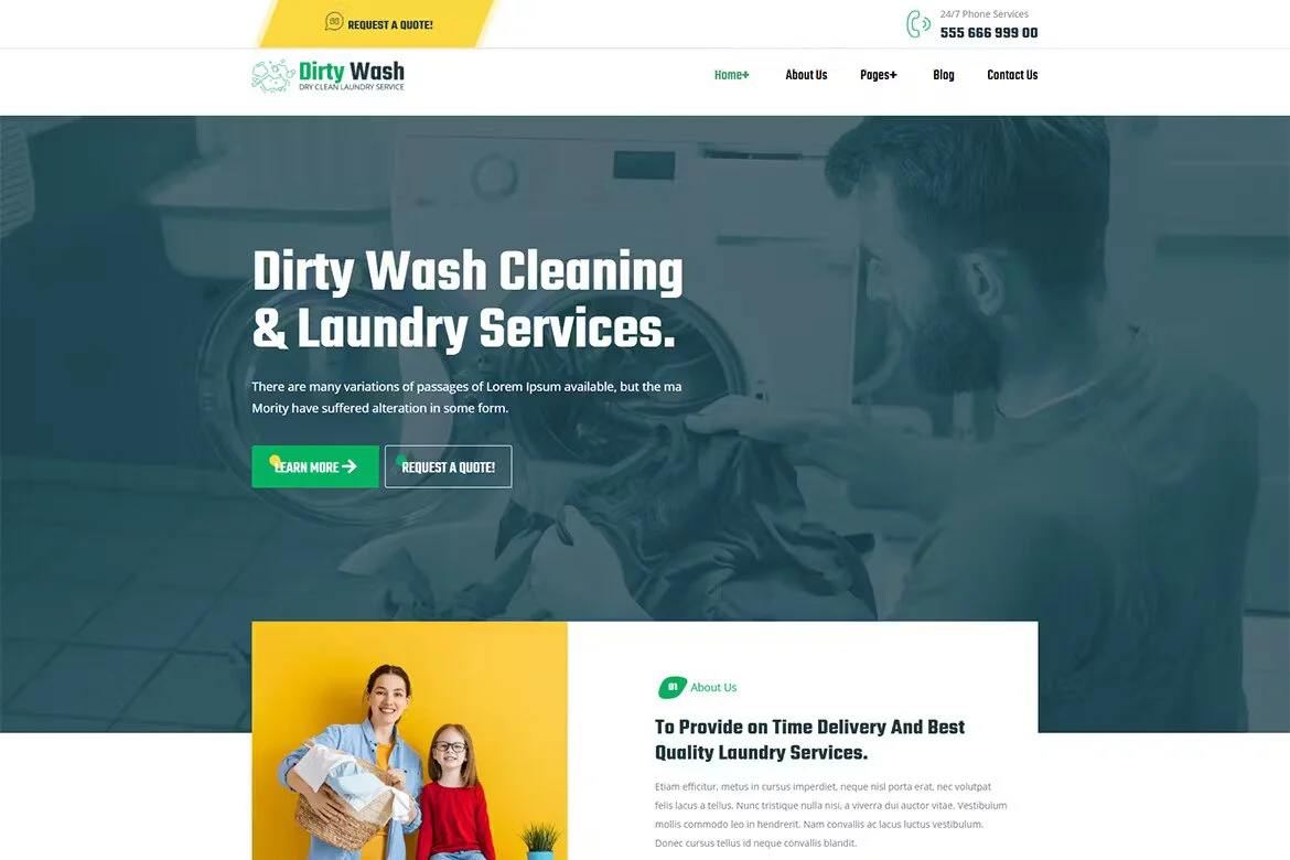 دانلود قالب وردپرس DirtyWash – پوسته خدماتی وردپرس