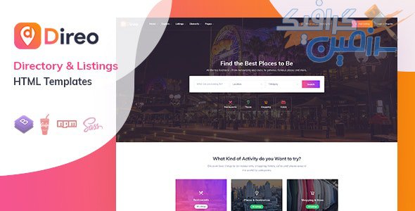 دانلود قالب سایت Direo – قالب HTML دایرکتوری حرفه ای و واکنش گرا