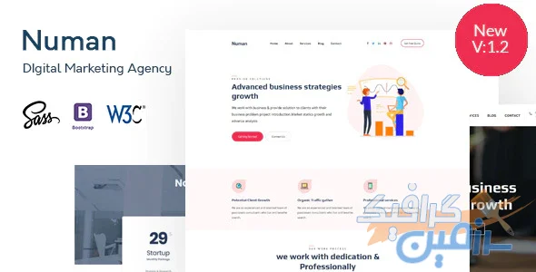 دانلود قالب سایت Numan – قالب شرکتی و دیجیتال مارکتینگ HTML