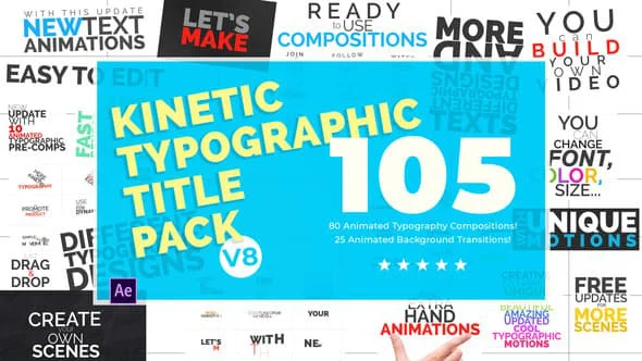 دانلود پروژه افتر افکت Kinetic Typographic Title Pack