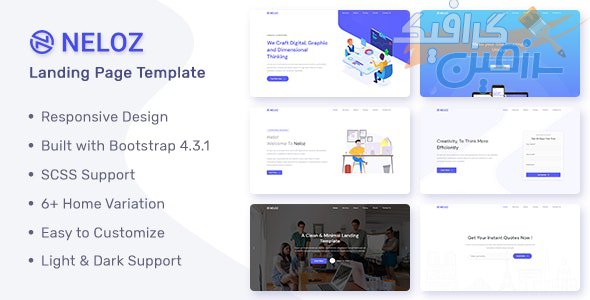 دانلود قالب سایت Neloz – قالب صفحه فرود مدرن و جذاب HTML