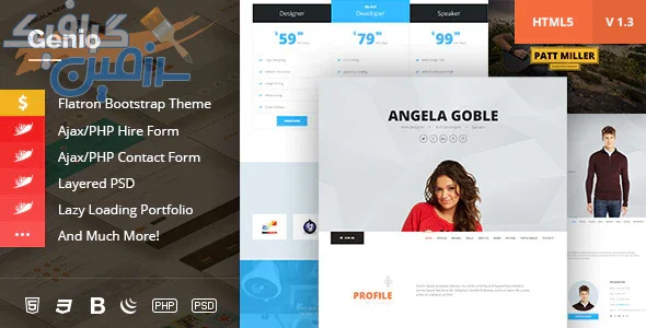 دانلود قالب سایت Genio – قالب تک صفحه ای نمونه کار و رزومه HTML