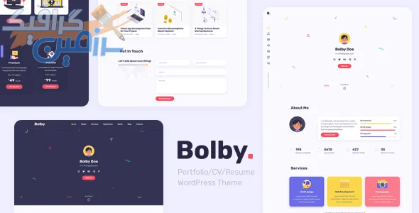 دانلود قالب وردپرس Bolby v1.0.9: پوسته رزومه، نمونه کار و CV حرفه‌ای