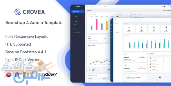 دانلود قالب سایت Crovex – قالب مدیریت و داشبورد راست چین بوت استرپ