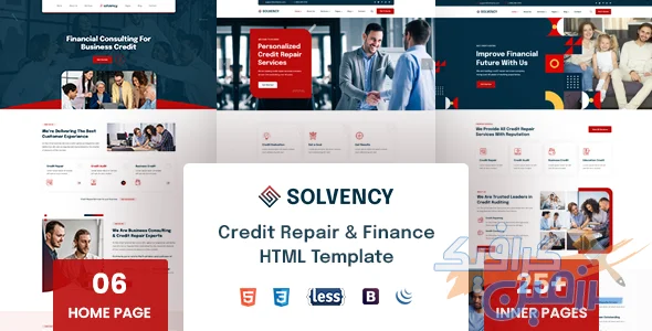 دانلود قالب HTML Solvency - نسخه کامل برای طراحی سایت مالی و ترمیم اعتبار