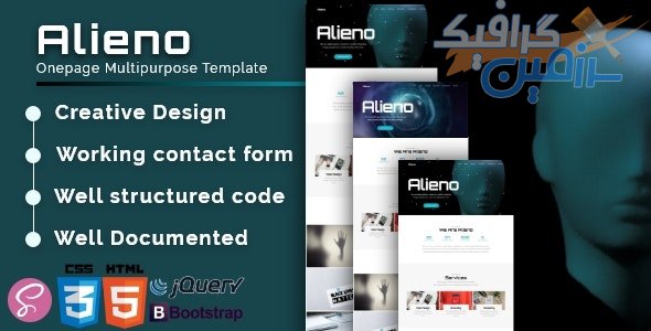 دانلود قالب سایت Alieno – قالب HTML چند منظوره و تک صفحه ای حرفه ای