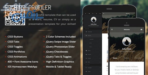 دانلود قالب موبایل Profiler Mobile – قالب html موبایل حرفه ای و واکنش گرا