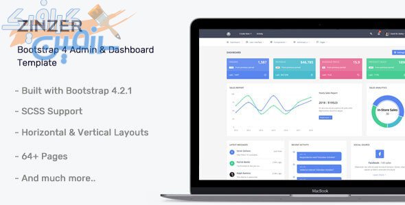 دانلود قالب مدیریتی Zinzar – قالب HTML مدیریت و داشبورد سایت حرفه ای