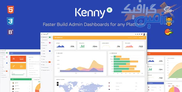 دانلود قالب سایت Kenny – قالب مدیریت و داشبورد حرفه ای HTML