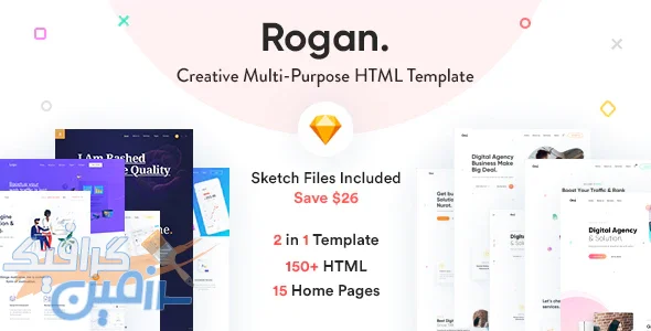 دانلود قالب سایت Rogan – قالب چند منظوره و خلاقانه HTML + نسخه راست چین