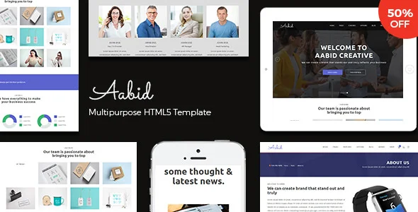 دانلود قالب سایت Aabid – قالب چند منظوره و واکنش گرا HTML5