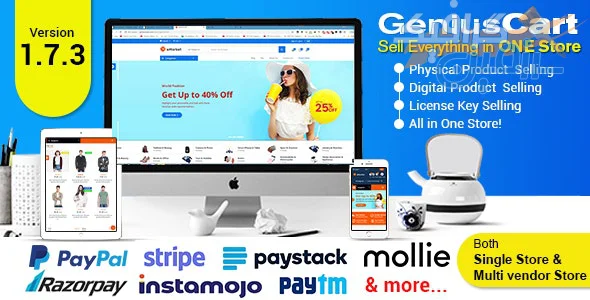 دانلود اسکریپت فروشگاه ساز GeniusCart – سیستم مدیریت فروشگاه و مارکت چند منظوره