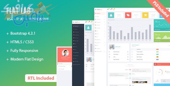 دانلود قالب مدیریت FlatLab – قالب بوت استرپ ۴ مدیریت و داشبورد حرفه ای