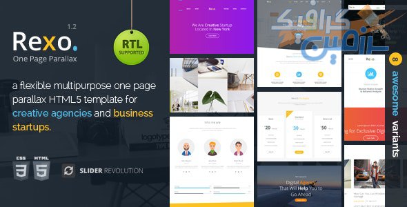 دانلود قالب سایت Rexo – قالب HTML تک صفحه ای پارالاکس و واکنش گرا
