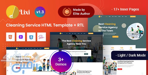 دانلود قالب سایت Lixi – قالب سایت شرکت خدماتی نظافتی HTML