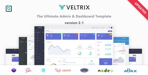 دانلود قالب سایت Veltrix – قالب مدیریت و داشبورد حرفه ای