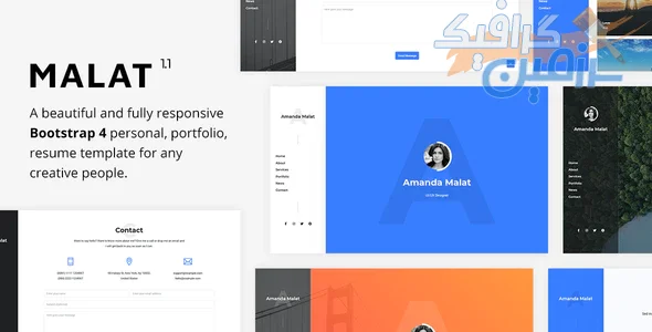 دانلود قالب سایت Malat – قالب نمونه کار و رزومه بوت استرپ ۴