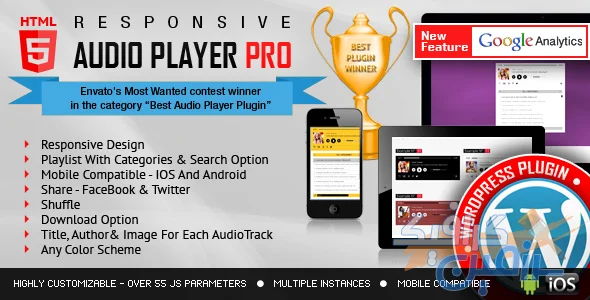 دانلود افزونه وردپرس Responsive HTML5 Audio Player PRO