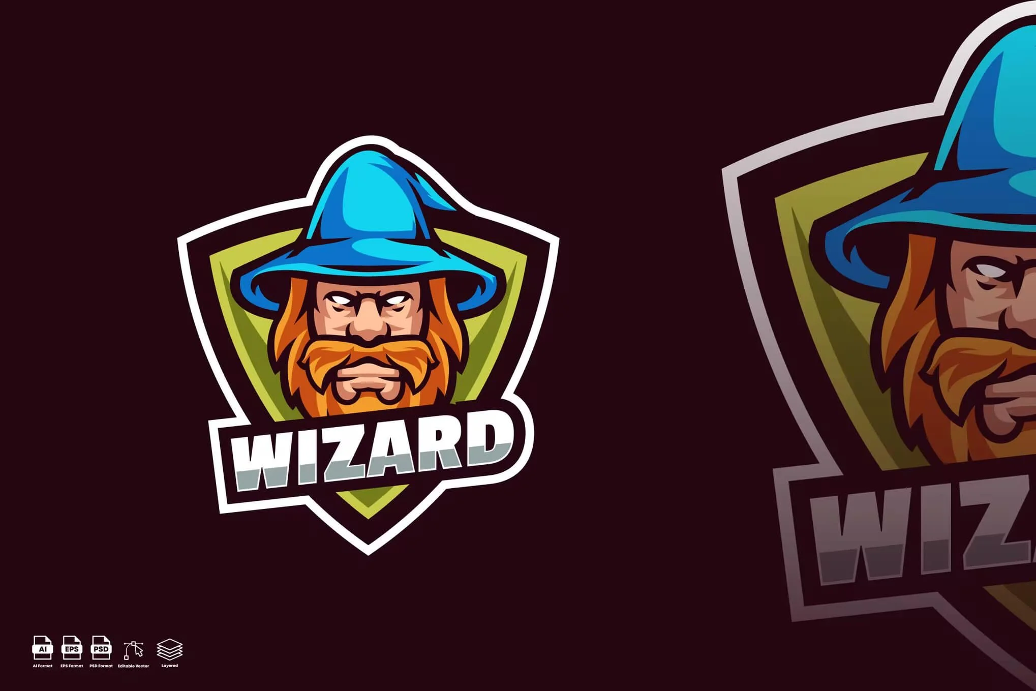 دانلود لوگو آماده و لایه باز Wizard Mascot Logo Designs