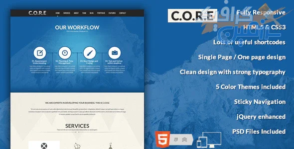 دانلود قالب سایت Core – قالب HTML5 تک صفحه ای و واکنش گرا