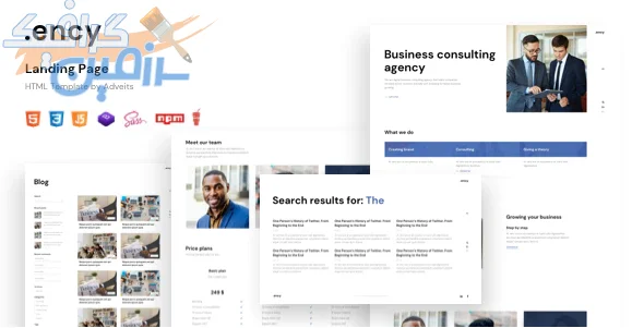 دانلود قالب سایت Ency – قالب صفحه فرود مدرن و حرفه ای HTML