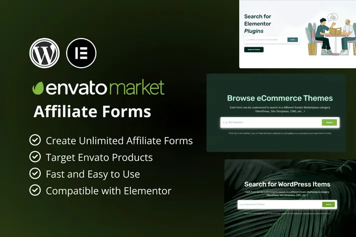 دانلود افزودنی المنتور Envato Market Affiliate Forms