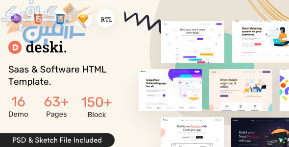 دانلود قالب سایت Deski – قالب چند منظوره و راست چین HTML