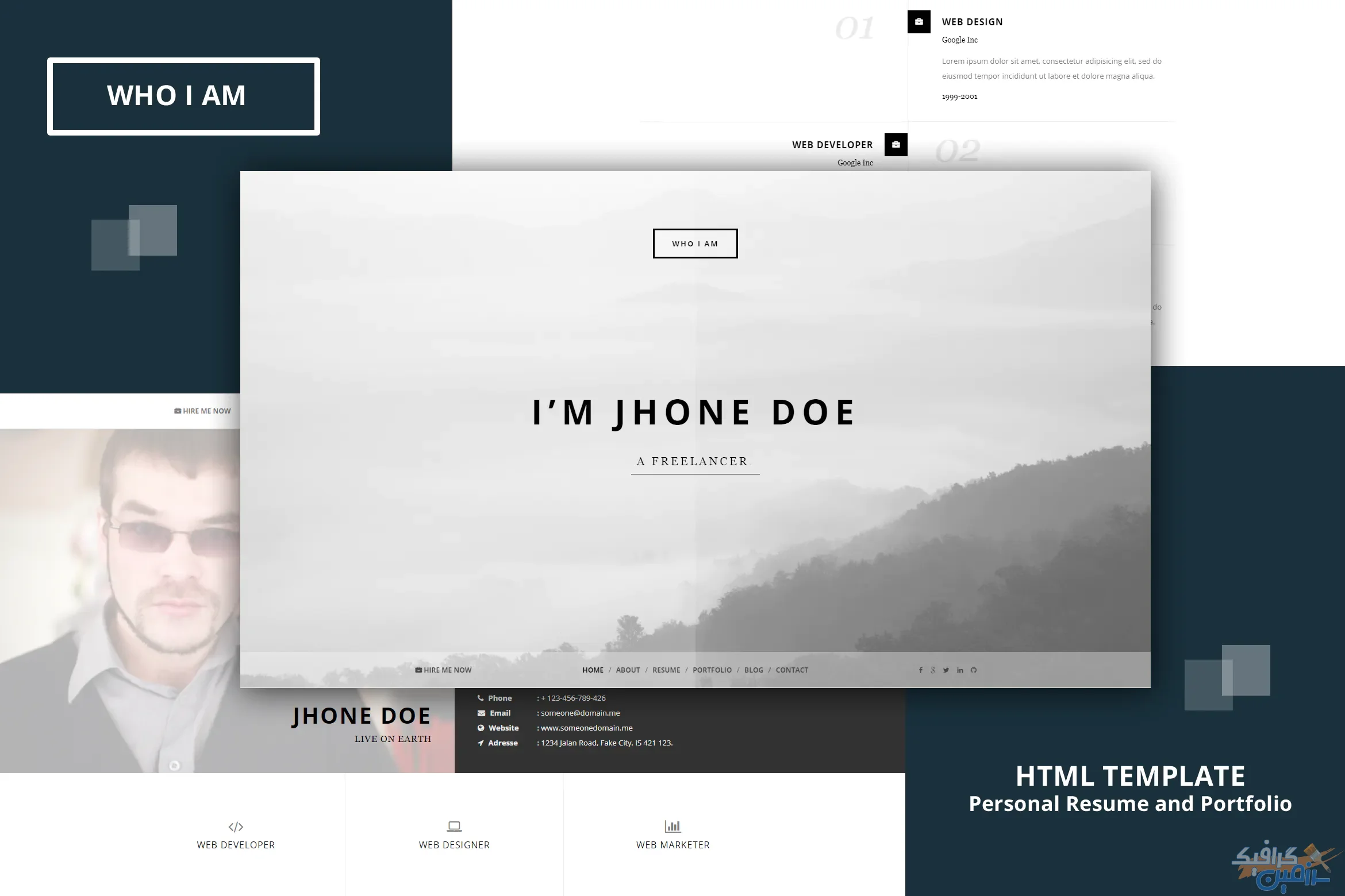 دانلود قالب سایت Who I am – قالب رزومه و نمونه کار شخصی HTML5