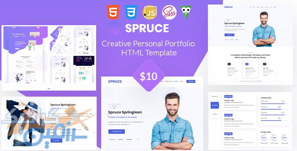 دانلود قالب سایت Spruce – قالب نمونه کار و رزومه شخصی HTML