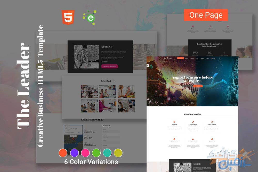 دانلود قالب سایت TheLeader – قالب کسب و کار خلاقانه HTML5