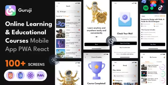 دانلود قالب سایت آموزشی و دوره آنلاین موبایل Guruji