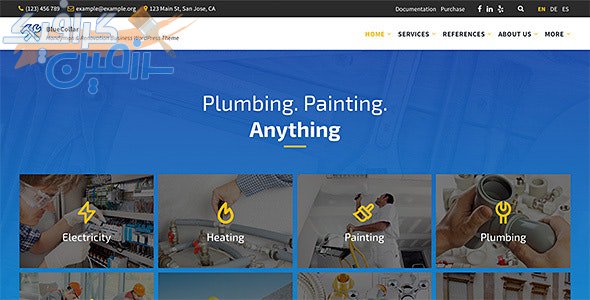 دانلود قالب وردپرس BlueCollar – پوسته خدماتی حرفه ای و راست چین وردپرس