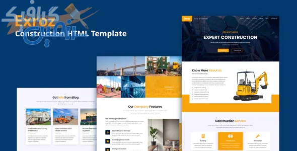 دانلود قالب سایت Exroz – قالب ساخت و ساز و معماری HTML