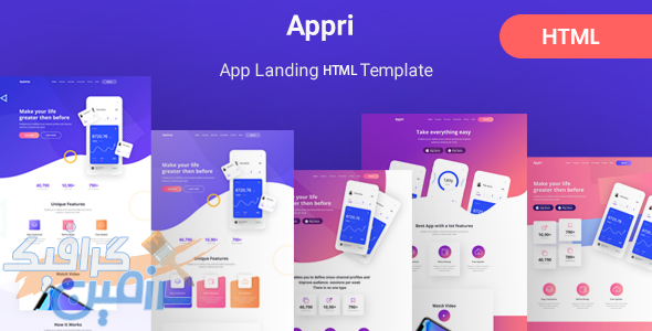 دانلود قالب سایت Appri – قالب صفحه فرود معرفی اپلیکیشن HTML5