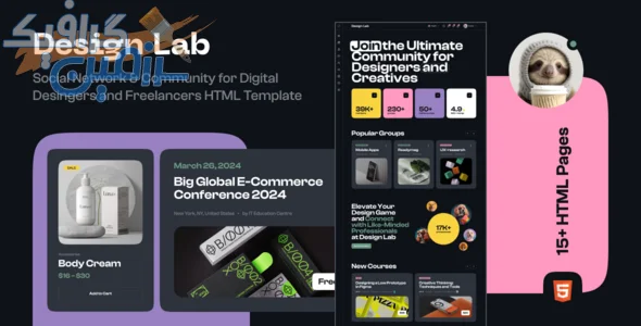 دانلود الگوی HTML Design Lab - Freelancers Community نسخه کامل برای ساخت شبکه اجتماعی طراحان