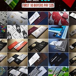 دانلود ۱۰۰ عدد تصویر به صورت لایه باز با موضوع کارت ویزیت های متنوع - CM 100 Massive Business Card Bundle