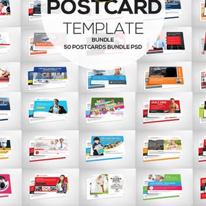 دانلود ۵۰ عدد تصویر به صورت لایه باز با موضوع کارت ویزیت های بسیار متنوع - CM 50 Business Postcard Bundle