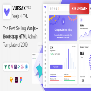 قالب سایت Vuesax Vuejs نسخه 2.1.0