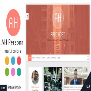 قالب سایت AH - Creative Personal Resume And Blog Template