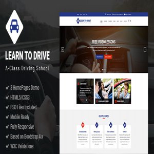 قالب سایت آموزشگاه رانندگی LearnToDrive