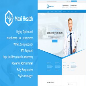 قالب وردپرس پزشکی Maxi Health نسخه 1.3.4