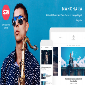 قالب وردپرس مجله و وبلاگ MANOHARA نسخه 1.2.0