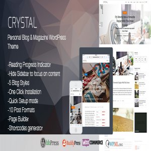 قالب وبلاگی وردپرس Crystal نسخه 1.5 راست چین