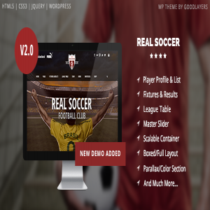 قالب وردپرس کلوپ فوتبال Real Soccer نسخه 2.31