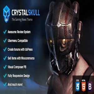 قالب وردپرس مجله بازی CrystalSkull نسخه 1.8