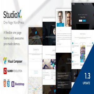 قالب وردپرس تک صفحه ای StudioX نسخه 1.3