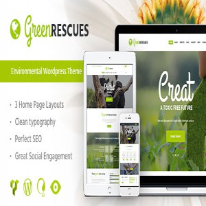 قالب وردپرس محیط زیست Green Rescues نسخه 1.3