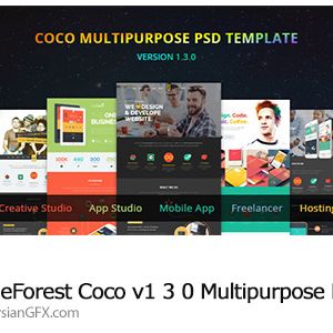دانلود مجموعه ای از تصاویر لایه باز با موضوع قالب وب با عناوین مختلف - ThemeForest Coco v1.3.0 Multipurpose PSD
