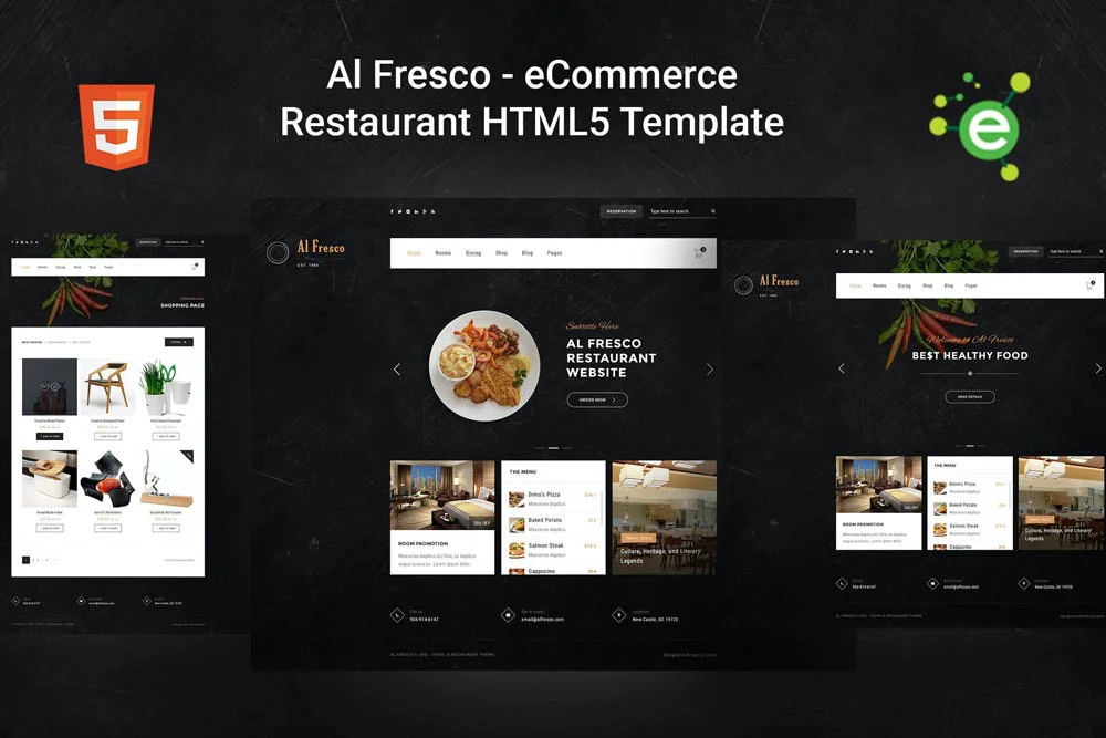 دانلود قالب سایت اورجینال AlFresco – قالب رستوران چند منظوره HTML5