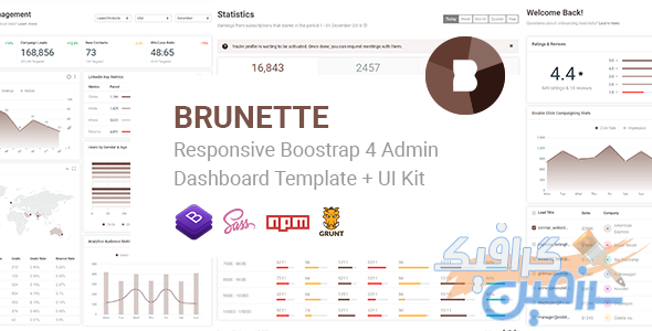 دانلود قالب سایت Brunette – قالب واکنش گرا داشبورد و مدیریت HTML